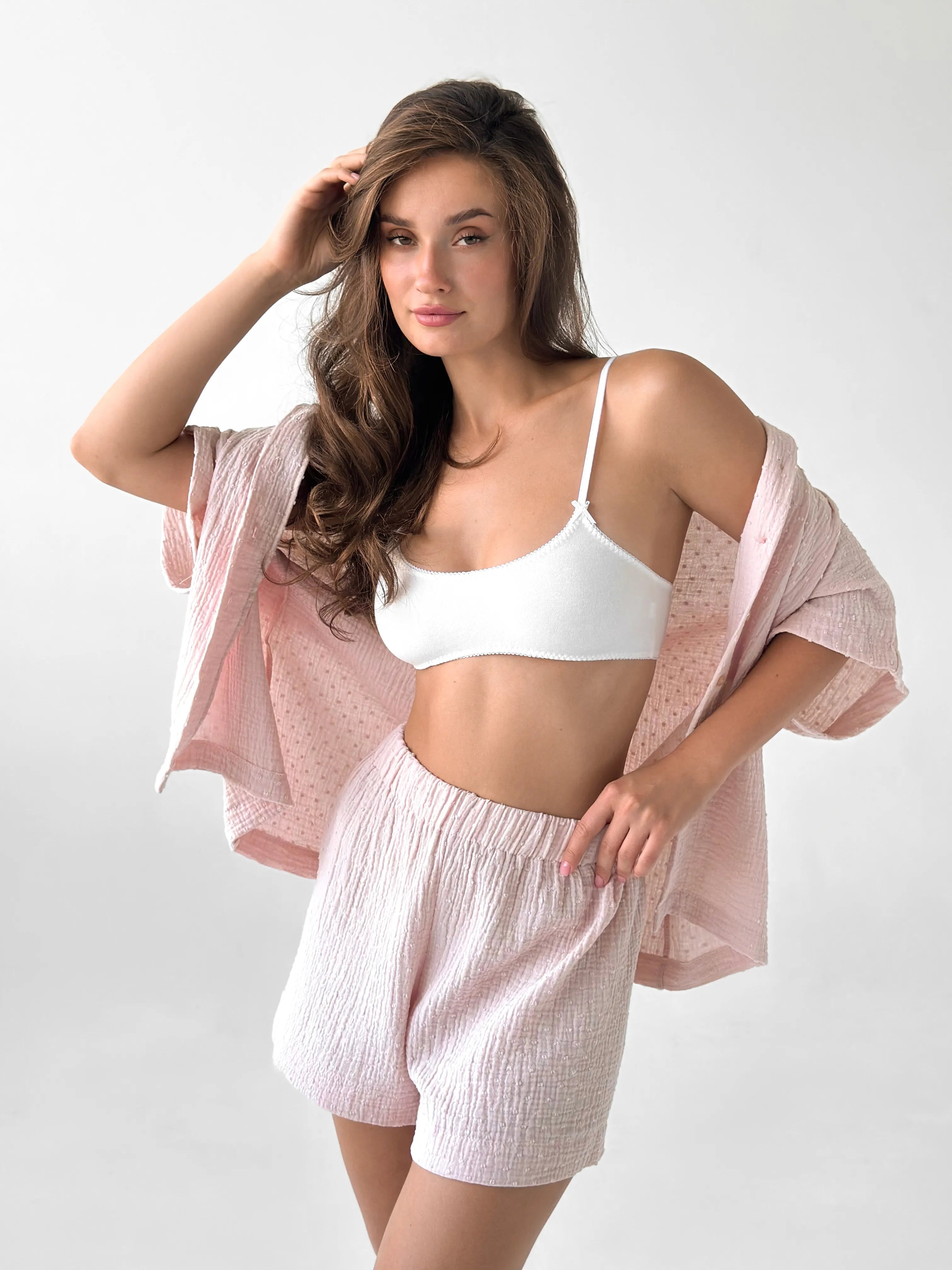 Muslin Suit shirt and shorts powder "fly" 2-sl
