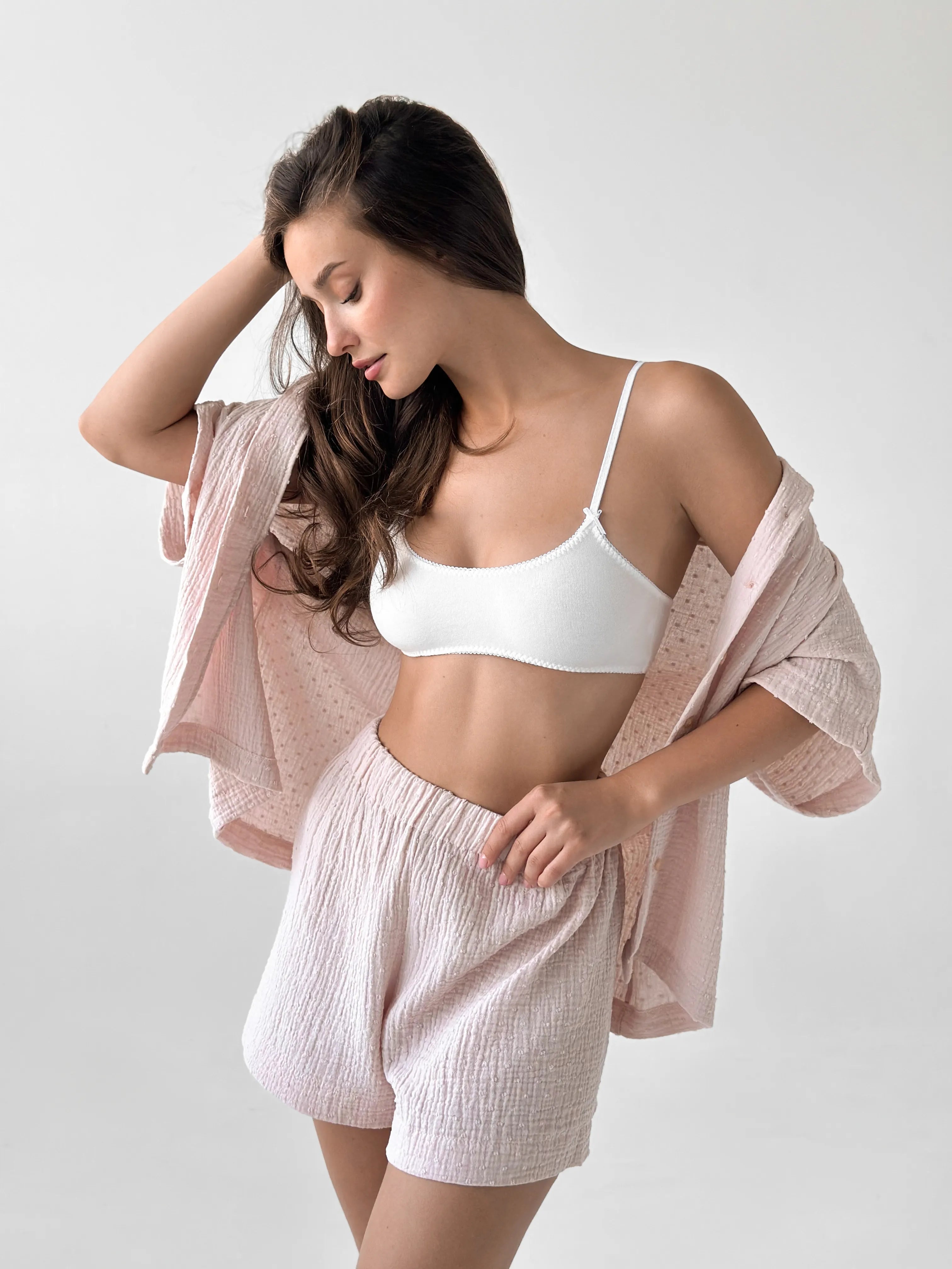 Muslin Suit shirt and shorts powder "fly" 2-sl