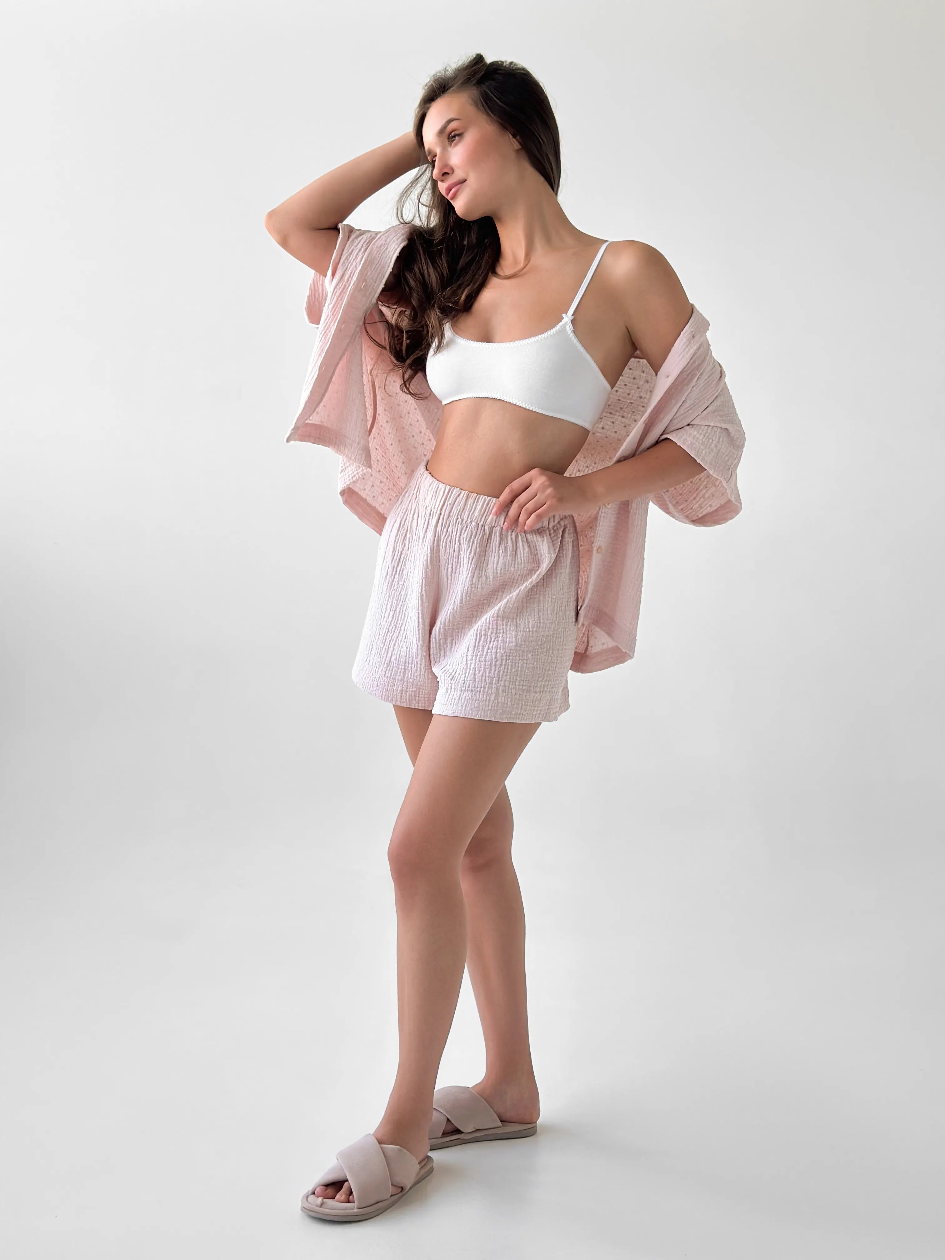 Muslin Suit shirt and shorts powder "fly" 2-sl