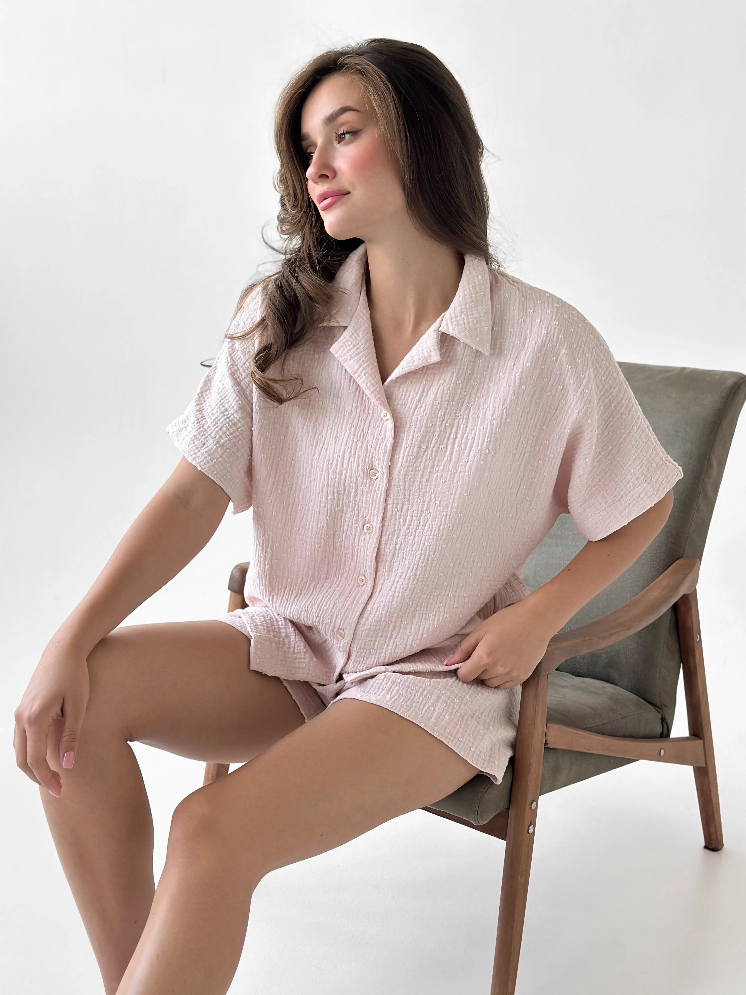 Muslin Suit shirt and shorts powder "fly" 2-sl