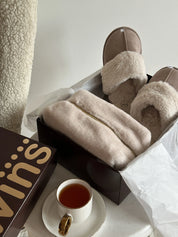 Women's slippers HS-LUX suede mocha