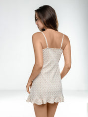 Ribbed sleep dress with a terracotta rose scent
