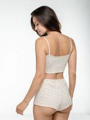 Ribbed strappy top terracotta rose