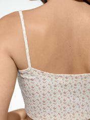 Ribbed strappy top terracotta rose