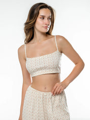 Ribbed strappy top terracotta rose