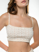 Ribbed strappy top terracotta rose