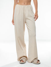 Ribbed wide pants terracotta rose