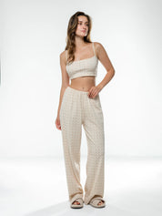 Ribbed strappy top terracotta rose