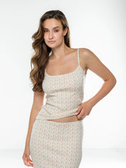 Ribbed midi skirt terracotta rose