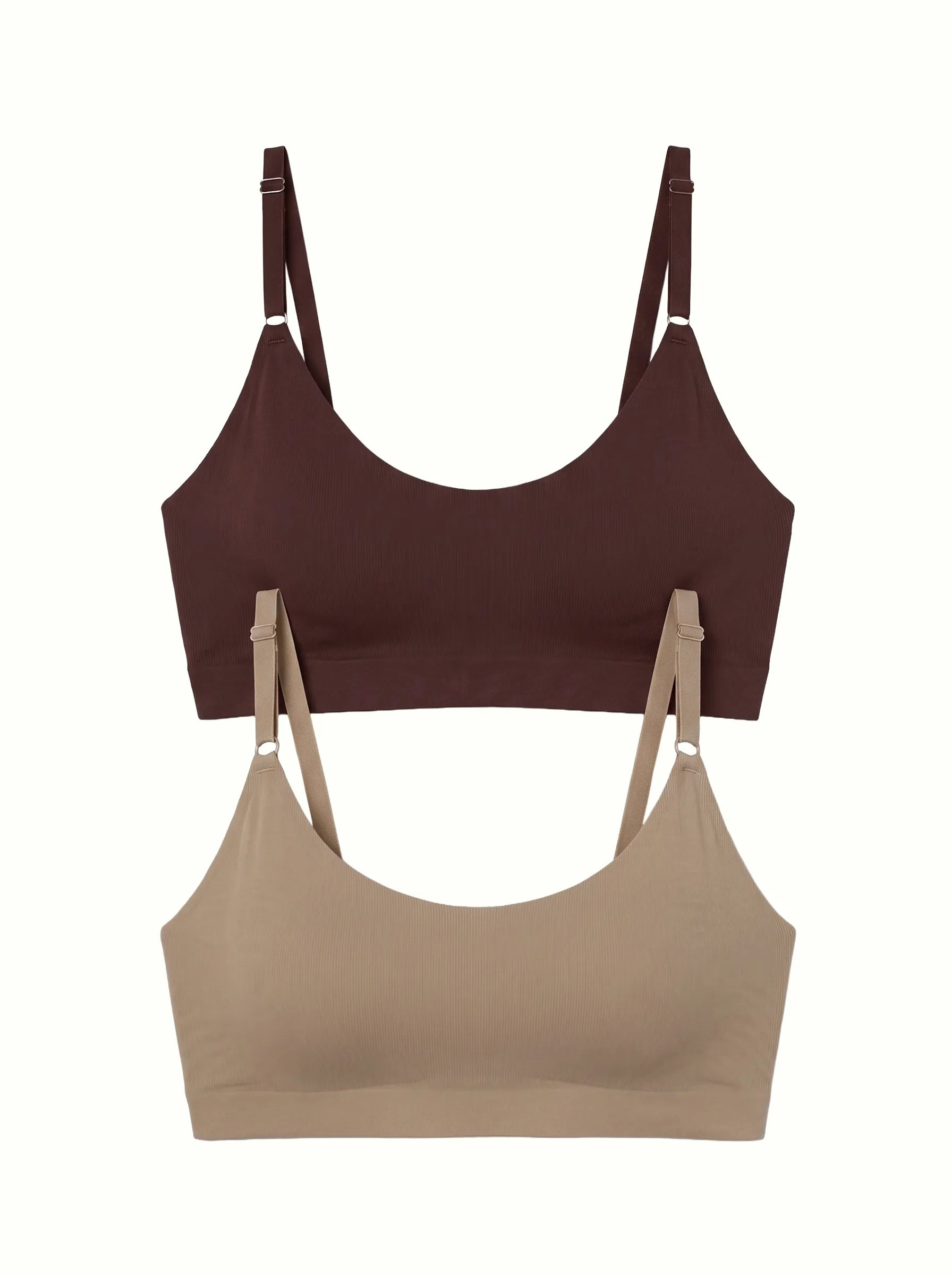 Set of 2 seamless tops (brown, beige)