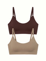 Set of 2 seamless tops (brown, beige)
