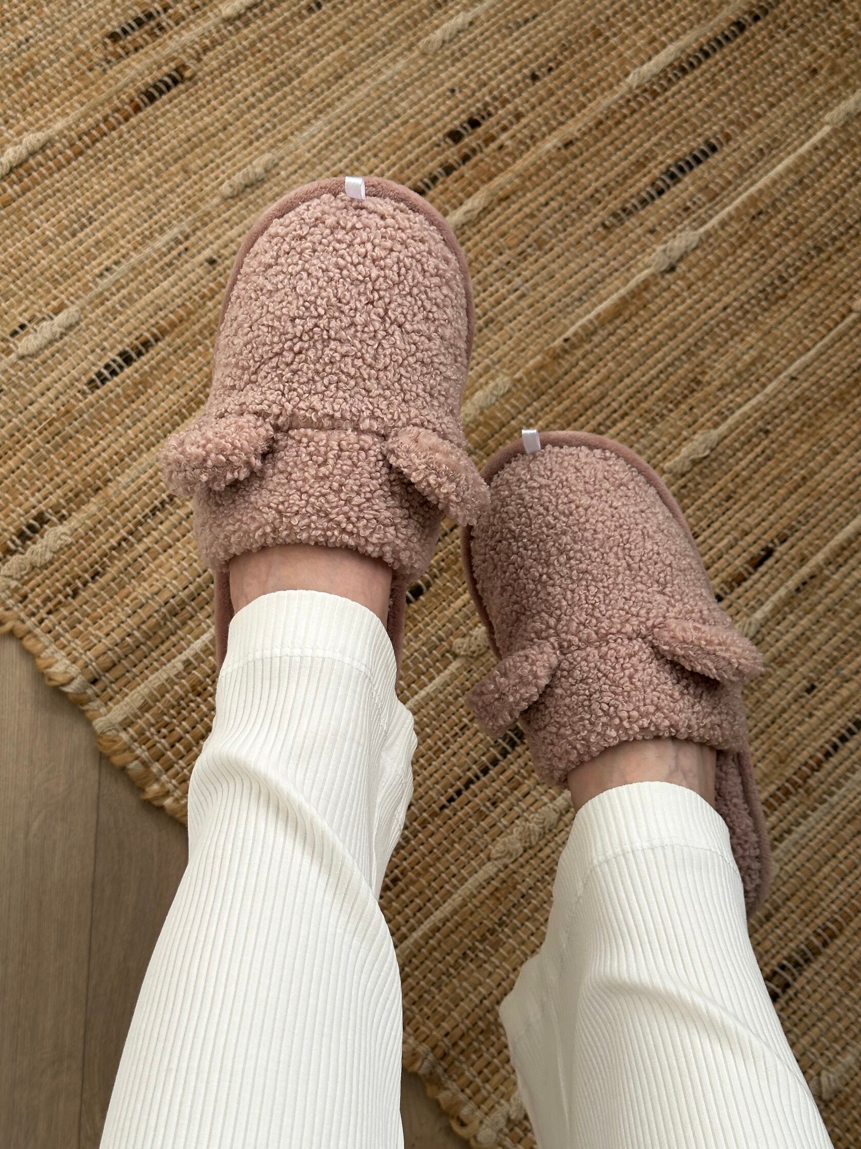 Women's HS fur slippers TEDDI pink