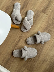 Women's HS fur slippers TEDDI grey
