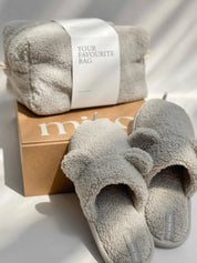 Women's HS fur slippers TEDDI grey