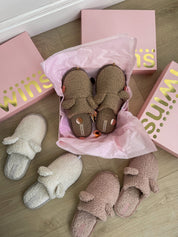 Women's HS fur slippers TEDDI pink