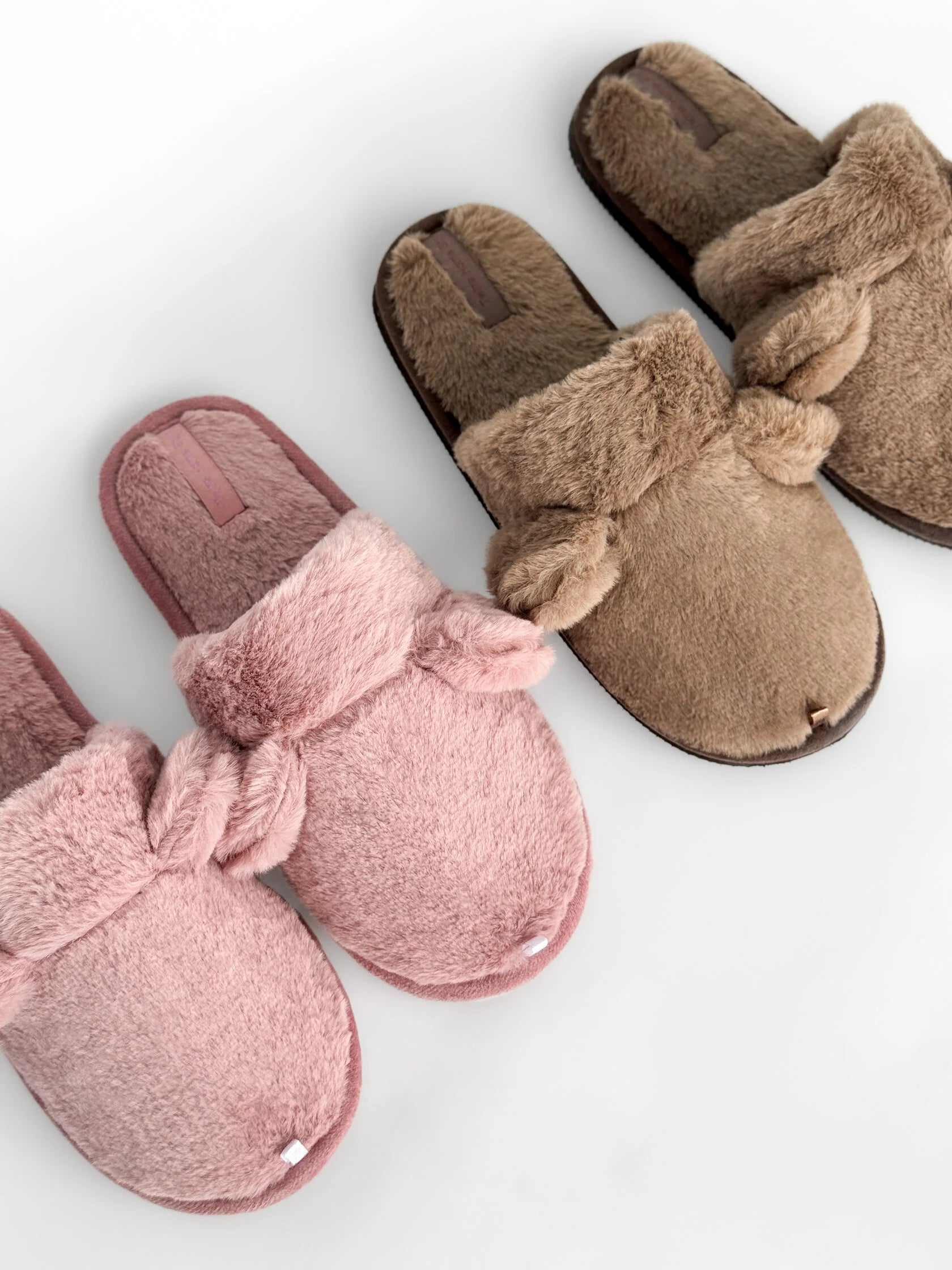 Women's HS fur slippers with ears pink