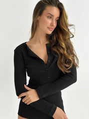 Ribbed longsleeve black