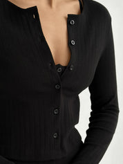 Ribbed longsleeve black
