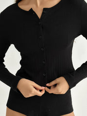 Ribbed longsleeve black