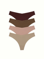 Set of 4 pairs of seamless thongs