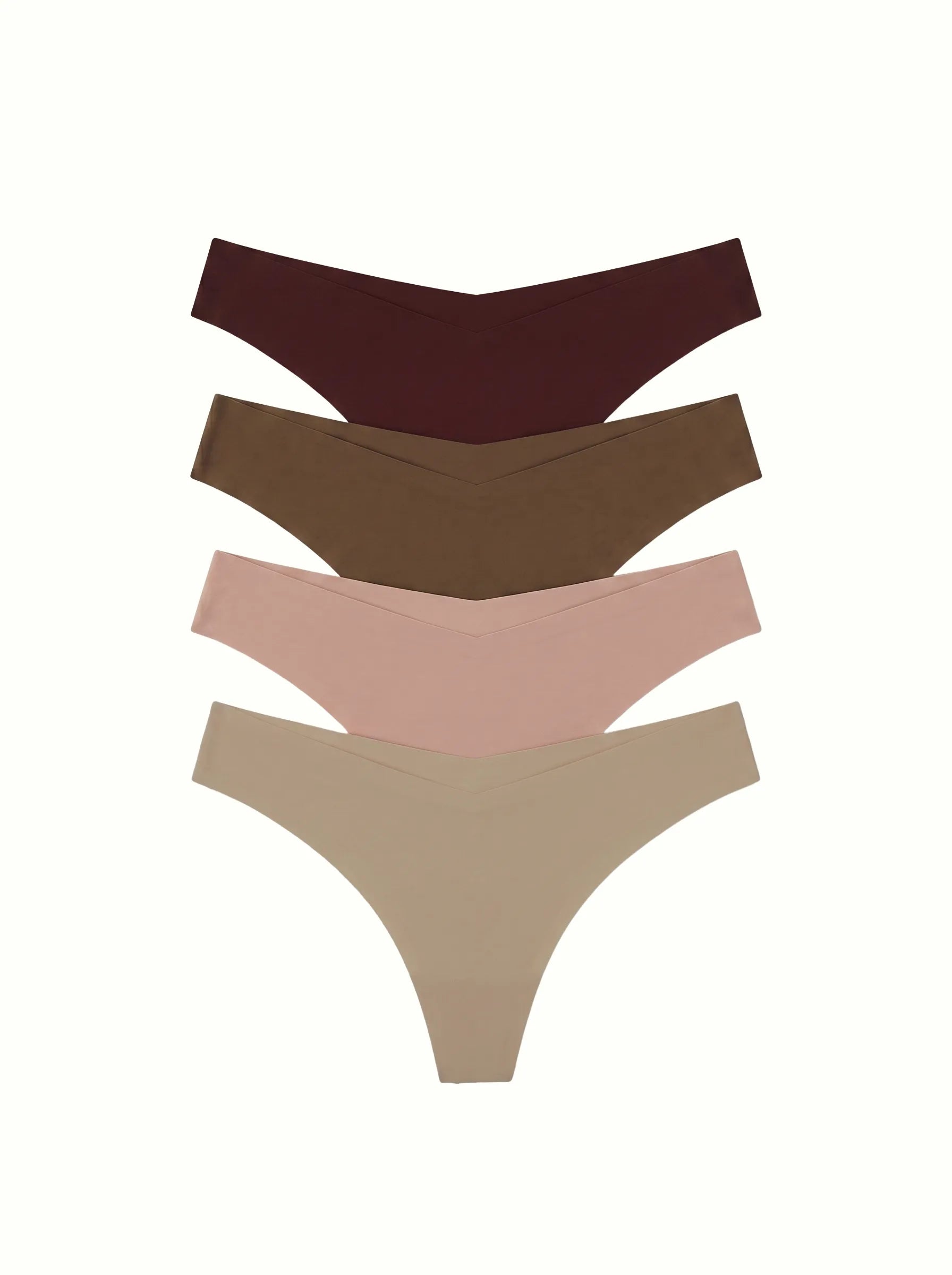 Set of 4 pairs of seamless thongs