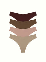 Set of 4 pairs of seamless thongs