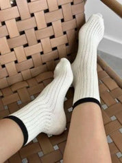 White cotton lace socks
