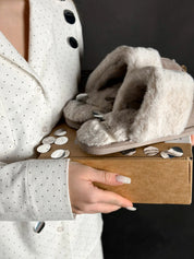 Women's slippers HS-LUX suede mocha