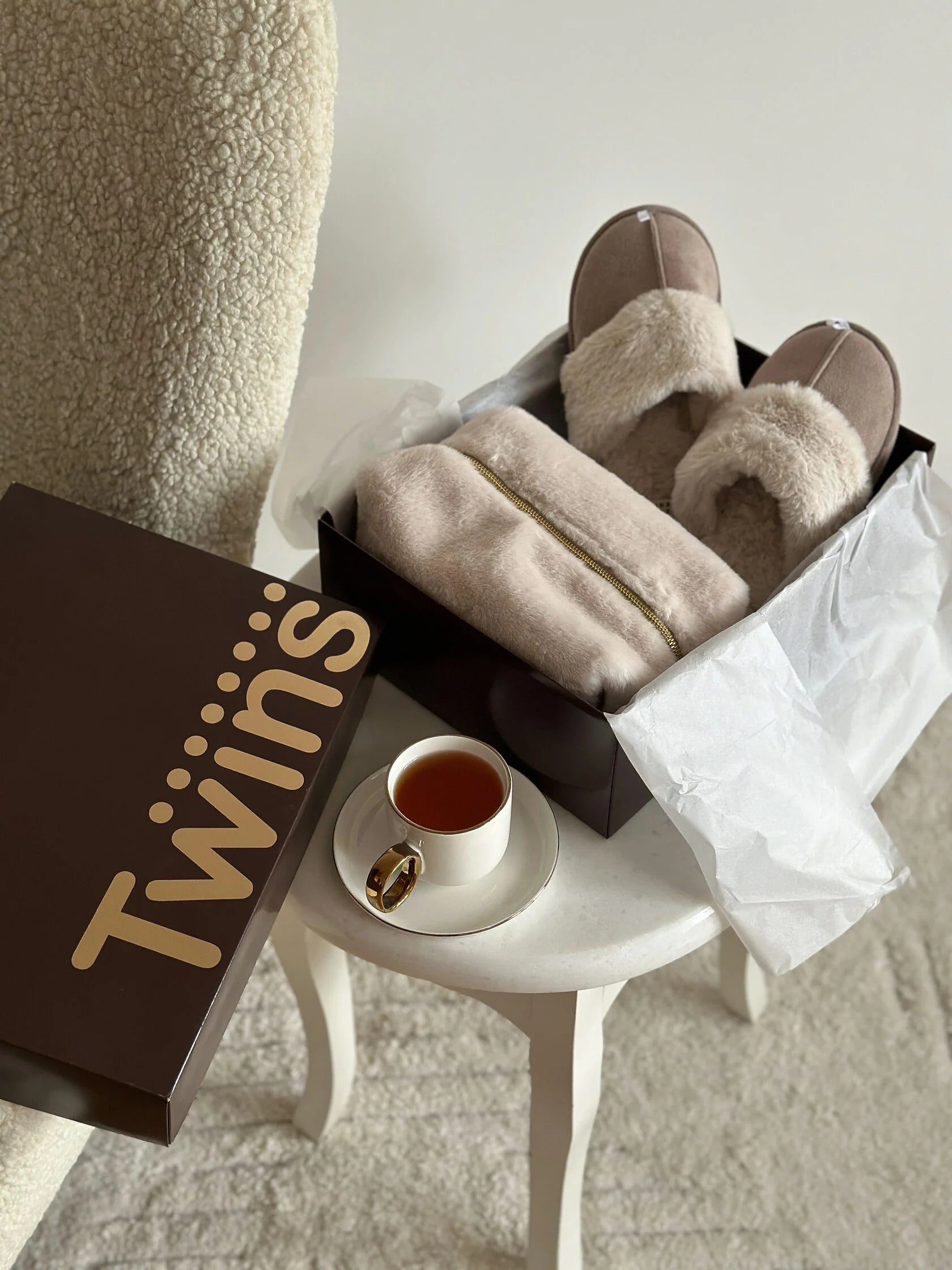 Women's slippers HS-LUX suede mocha