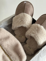 Women's slippers HS-LUX suede mocha