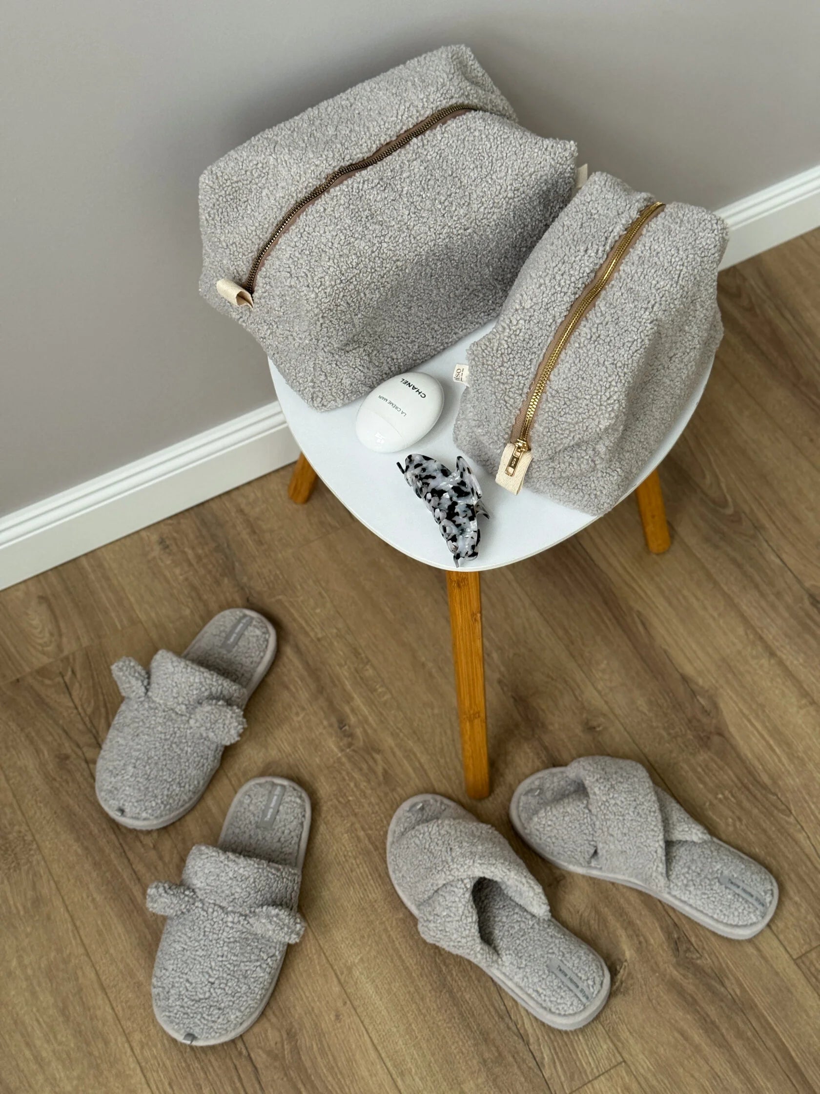 Women's HS fur slippers TEDDI grey