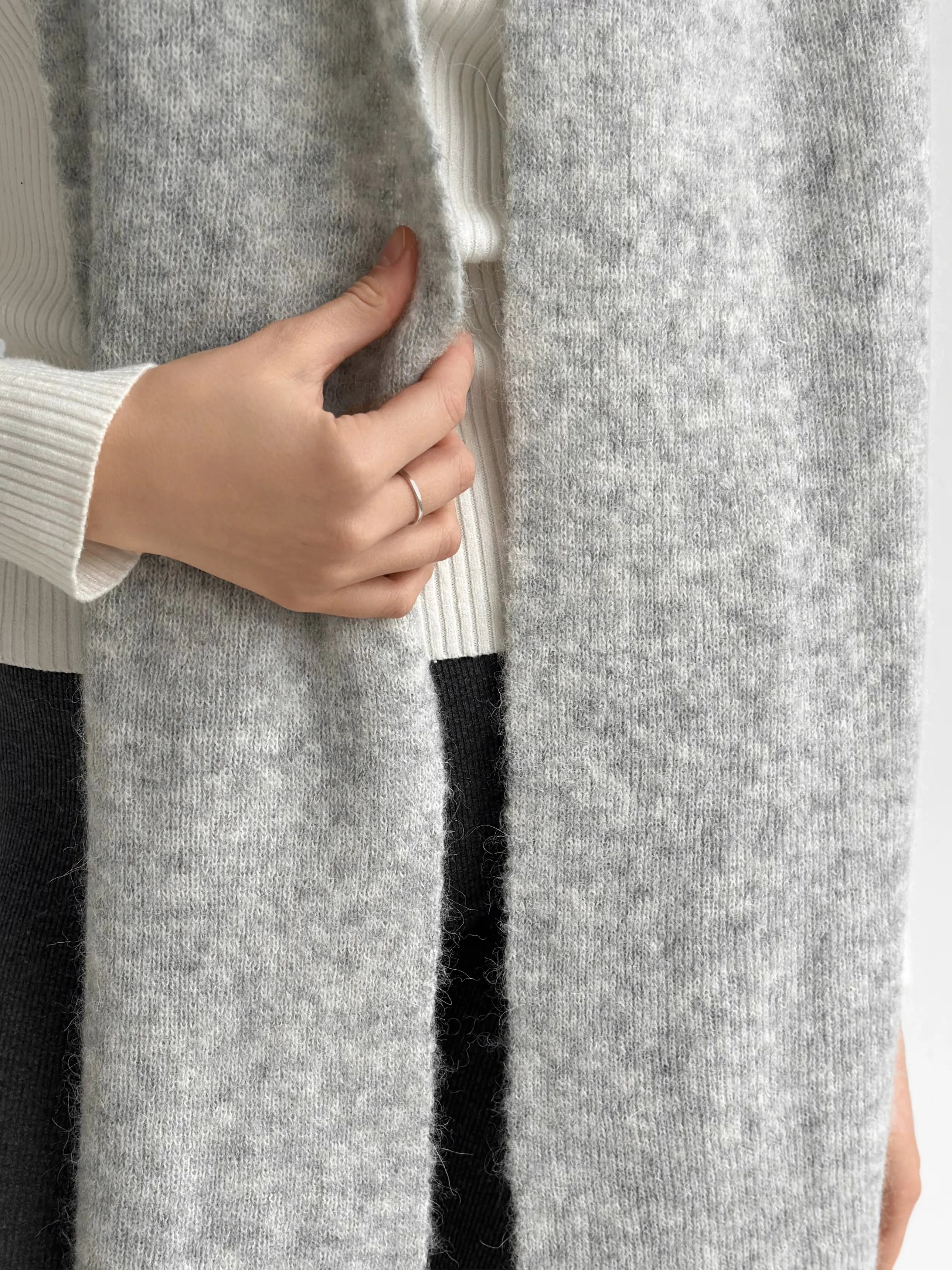 Women's scarf gray Alpaca