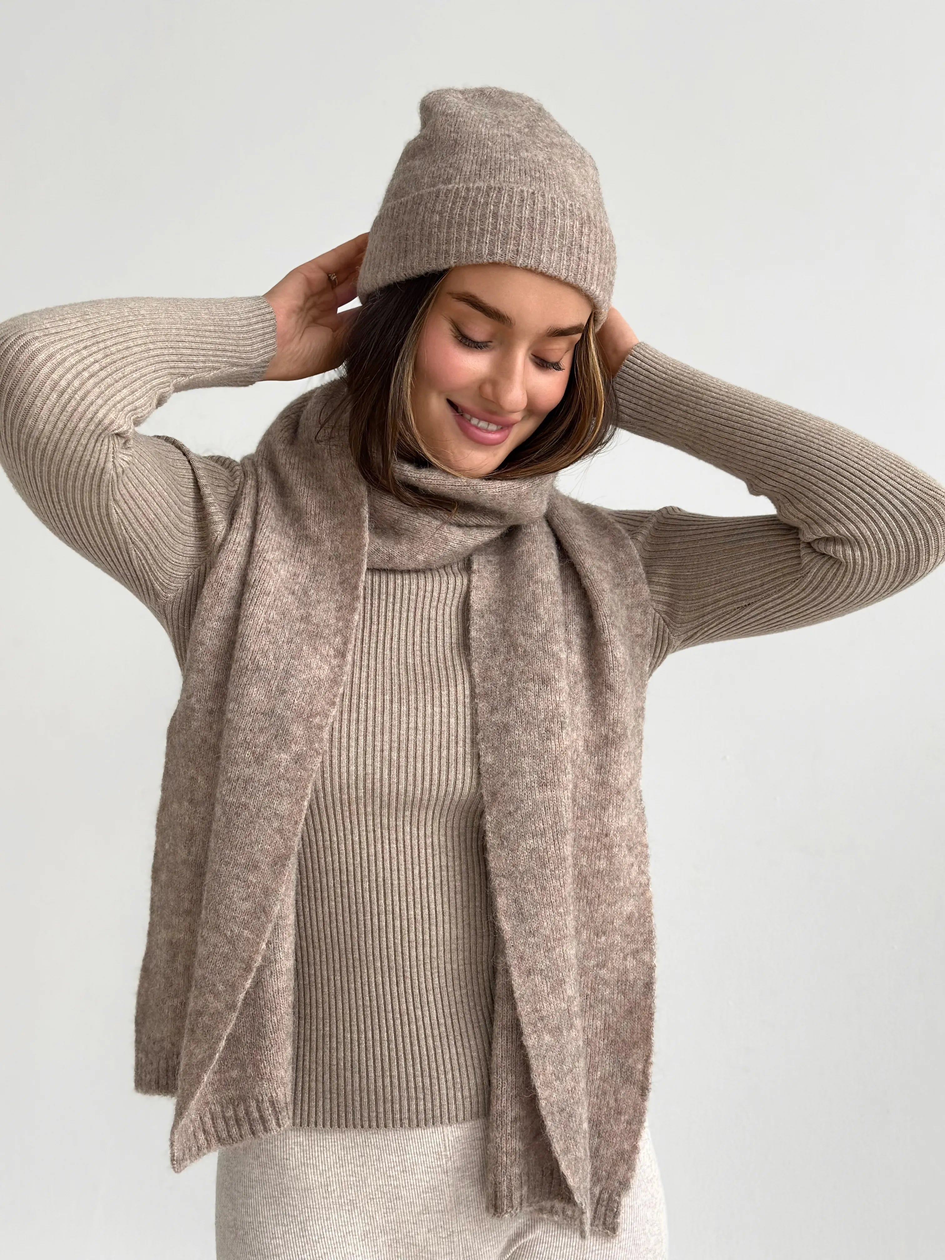 Women's Cappuccino Alpaca Scarf