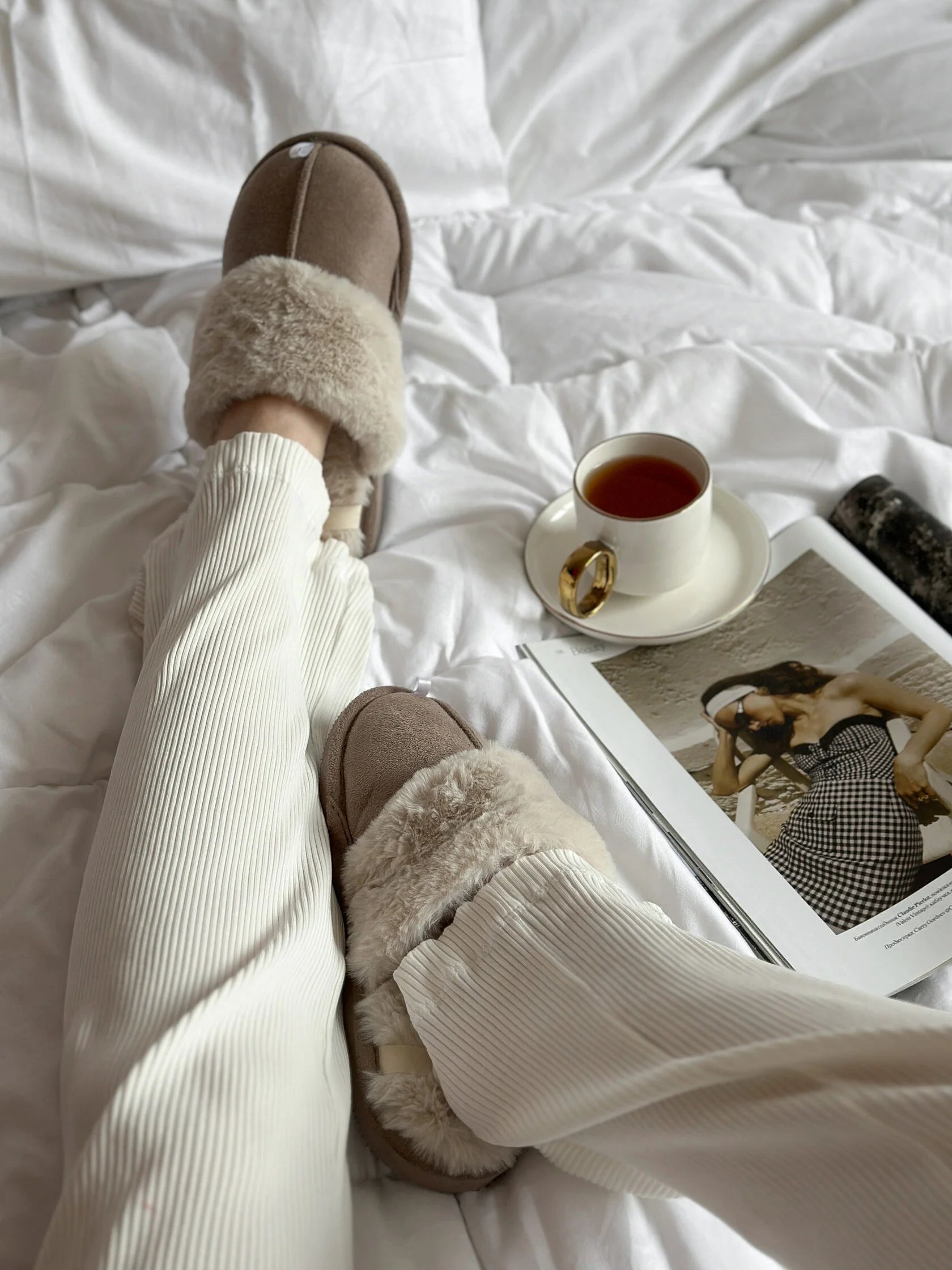 Women's slippers HS-LUX suede mocha