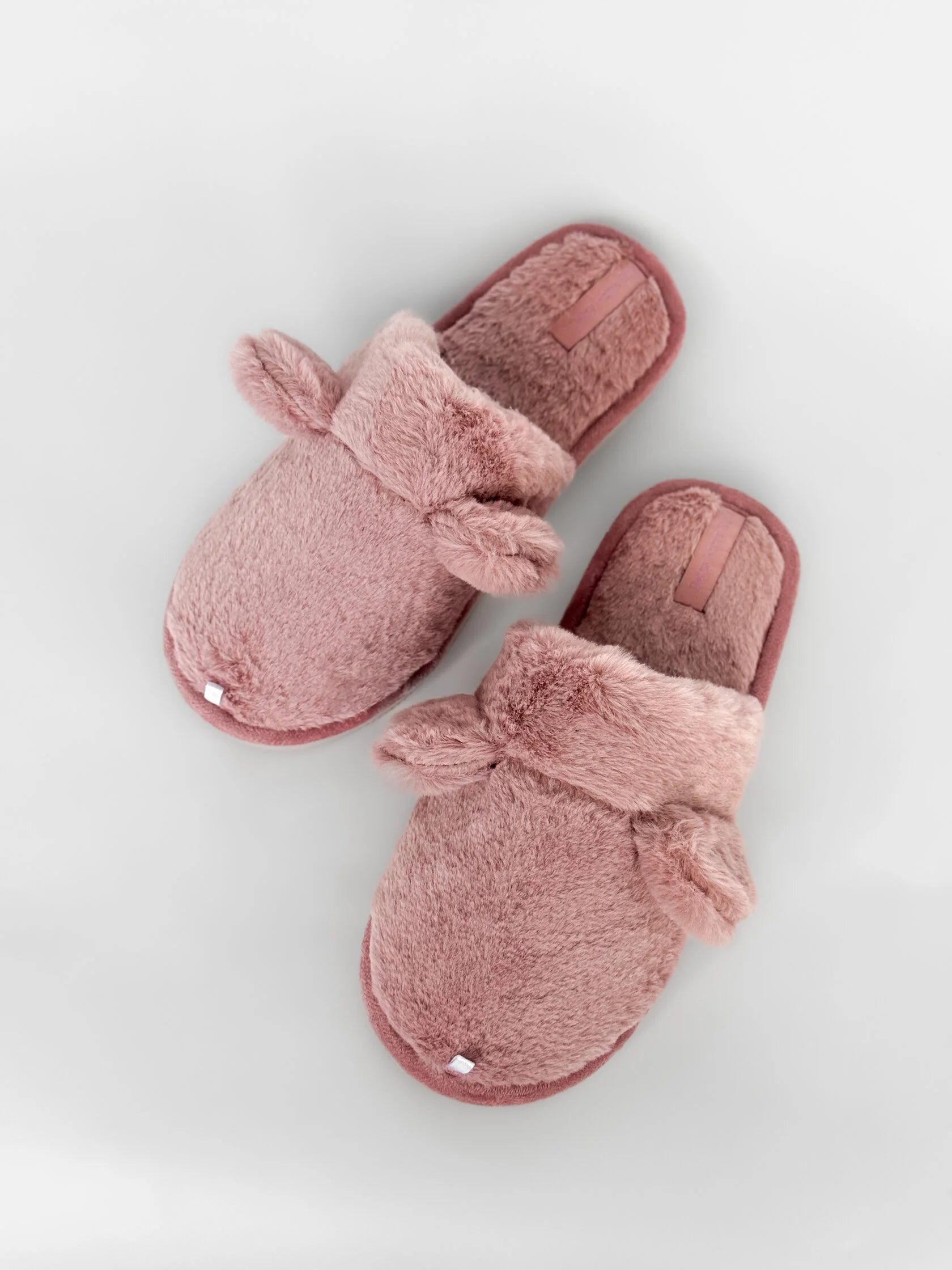 Women's HS fur slippers with ears pink