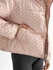 Puffer jacket with polka dot collar, powder onesize
