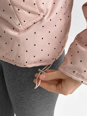 Puffer jacket with polka dot collar, powder onesize