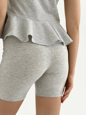 Knitwear Coolir T-shirt with peplum, gray