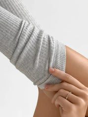 Silver melange knee-high socks