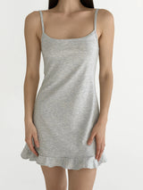 Knitwear Coolir sleep dress with ruffles gray