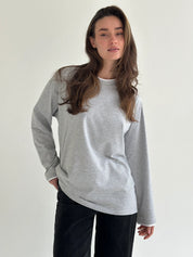 Longsleeve with white trim, gray