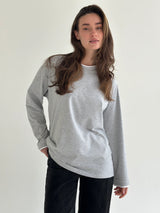 Longsleeve with white trim, gray