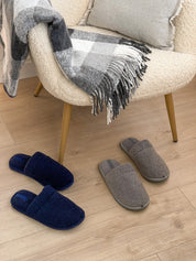 Men's Teddy slippers, blue