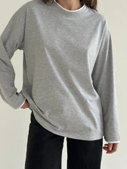 Longsleeve with white trim, gray