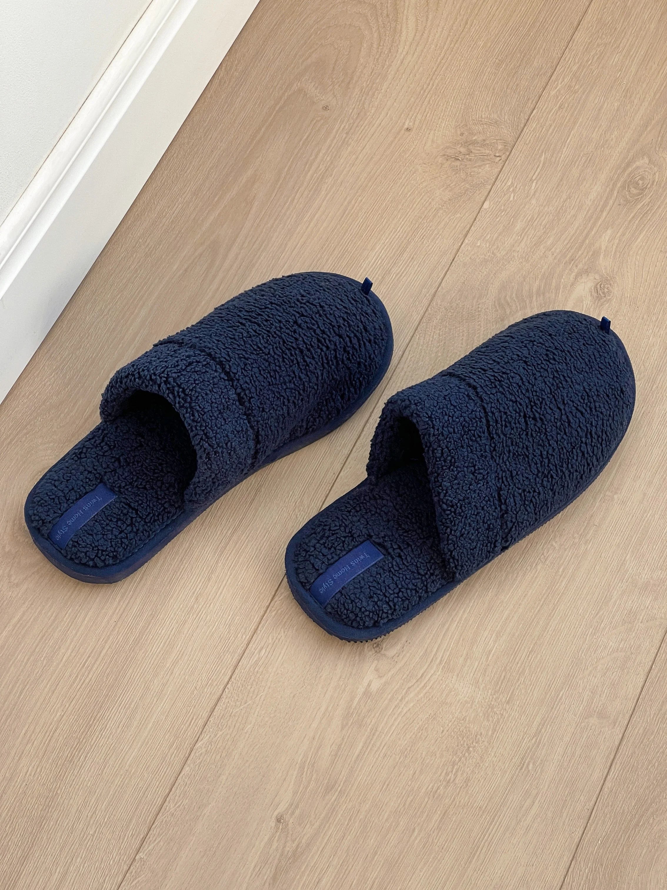 Men's Teddy slippers, blue