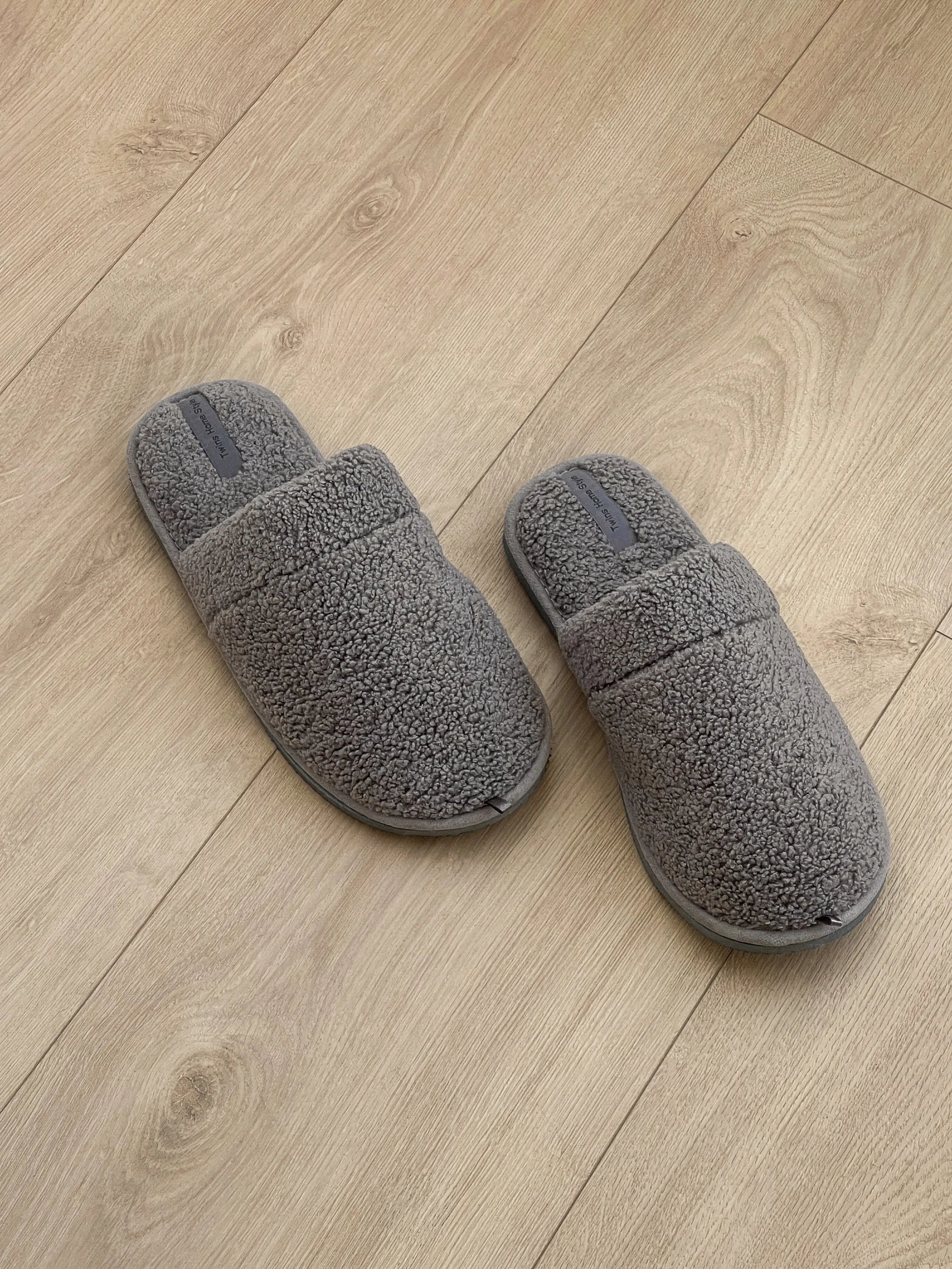 Men's Teddy slippers, gray