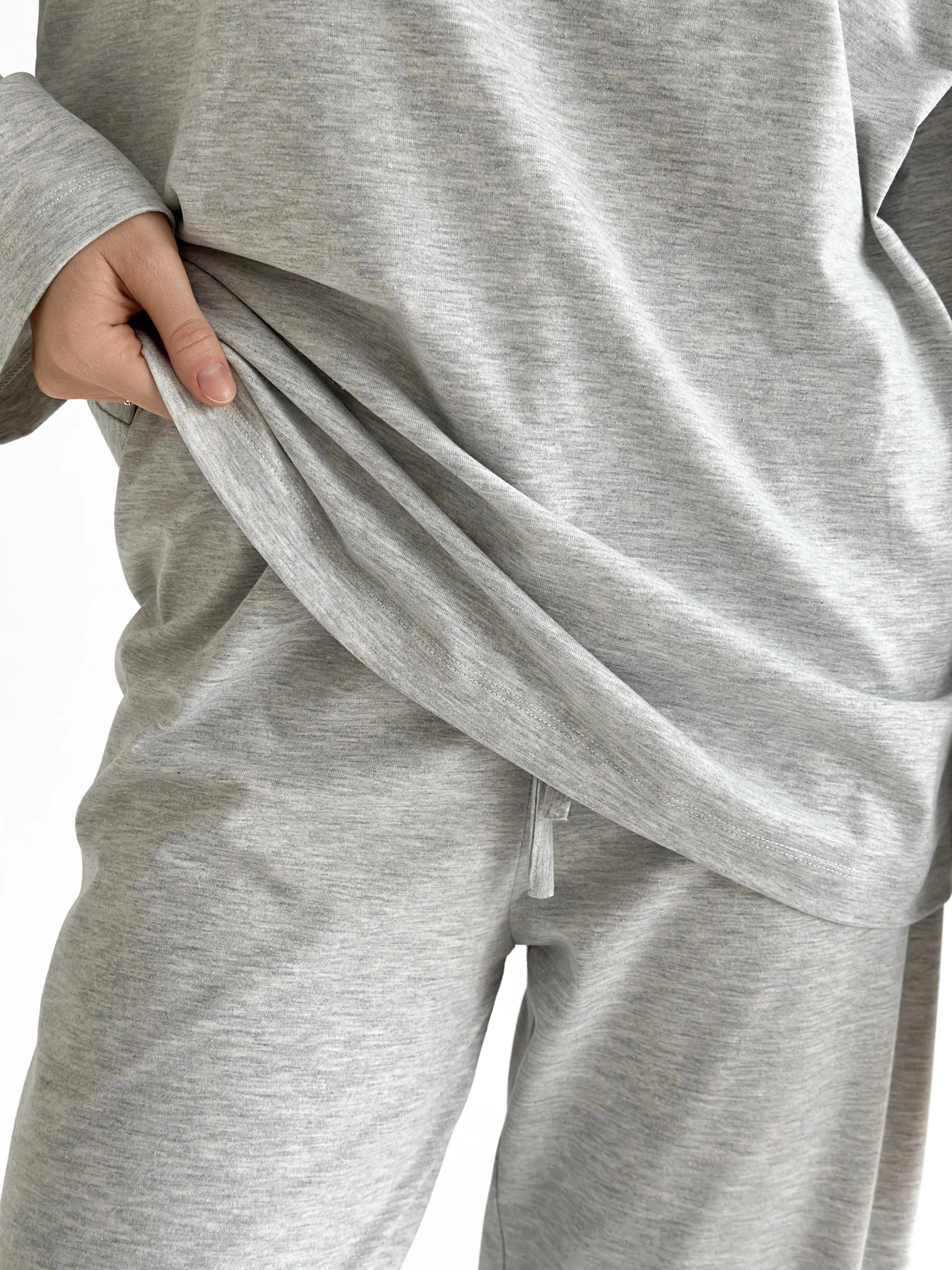 Knitwear Coolir set of long sleeves wide and pants gray