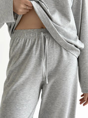 Knitwear Coolir set of long sleeves wide and pants gray