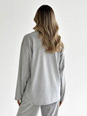 Knitwear Coolir set of long sleeves wide and pants gray