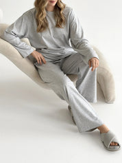 Knitwear Coolir set of long sleeves wide and pants gray